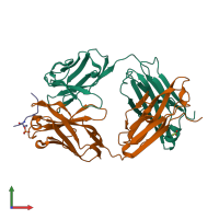 PDB entry 4jg1 coloured by chain, front view.