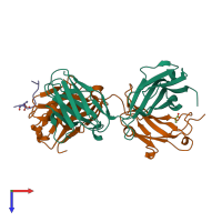PDB entry 4jg1 coloured by chain, top view.