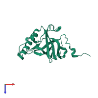 PDB entry 4jg2 coloured by chain, top view.