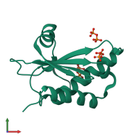 PDB entry 4jg4 coloured by chain, front view.