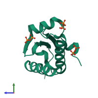 PDB entry 4jg4 coloured by chain, side view.