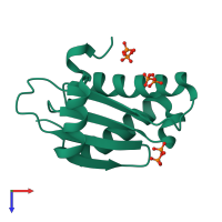 PDB entry 4jg4 coloured by chain, top view.
