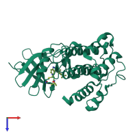PDB entry 4jg8 coloured by chain, top view.