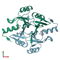 PDB entry 4jh9 coloured by chain, front view.