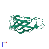 PDB entry 4jhb coloured by chain, top view.