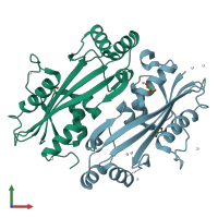 PDB entry 4jhc coloured by chain, front view.