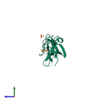 PDB entry 4jhs coloured by chain, side view.