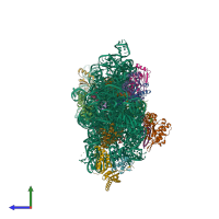 PDB entry 4ji0 coloured by chain, side view.