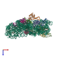 PDB entry 4ji0 coloured by chain, top view.