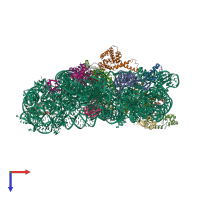 PDB entry 4ji1 coloured by chain, top view.