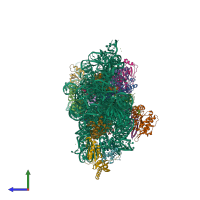PDB entry 4ji5 coloured by chain, side view.