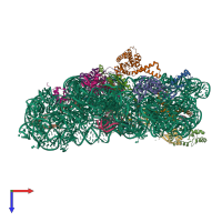 PDB entry 4ji5 coloured by chain, top view.
