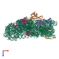 PDB entry 4ji7 coloured by chain, top view.