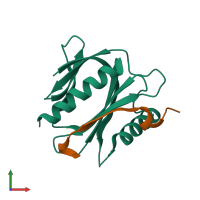 PDB entry 4jif coloured by chain, front view.