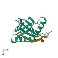 PDB entry 4jif coloured by chain, top view.