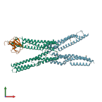 PDB entry 4jio coloured by chain, front view.