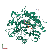 PDB entry 4jiq coloured by chain, front view.