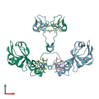 PDB entry 4jj0 coloured by chain, front view.