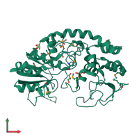 PDB entry 4jja coloured by chain, front view.