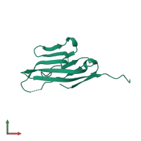 Monomeric assembly 3 of PDB entry 4jjh coloured by chemically distinct molecules, front view.