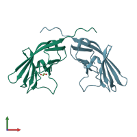 PDB entry 4jjh coloured by chain, front view.