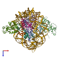 PDB entry 4jjn coloured by chain, top view.