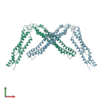 PDB entry 4jjy coloured by chain, front view.