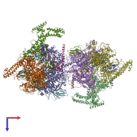 PDB entry 4jk1 coloured by chain, top view.
