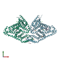 PDB entry 4jk4 coloured by chain, front view.