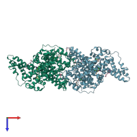 PDB entry 4jk4 coloured by chain, top view.