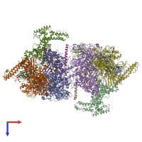PDB entry 4jkr coloured by chain, top view.