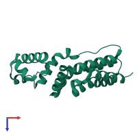 PDB entry 4jkz coloured by chain, top view.