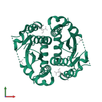 Integrase in PDB entry 4jlh, assembly 1, front view.