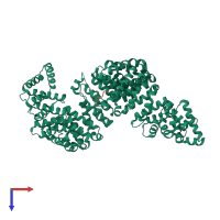 PDB entry 4jlq coloured by chain, top view.