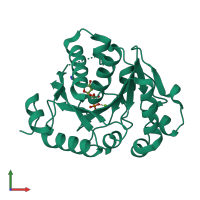 PDB entry 4jlv coloured by chain, front view.