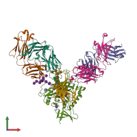 PDB entry 4jm2 coloured by chain, front view.