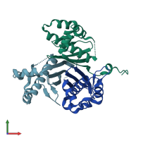 PDB entry 4jm7 coloured by chain, front view.