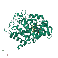 PDB entry 4jma coloured by chain, front view.