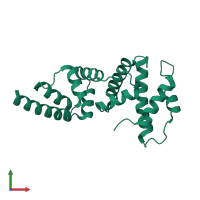 PDB entry 4jmi coloured by chain, front view.