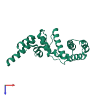 PDB entry 4jmi coloured by chain, top view.