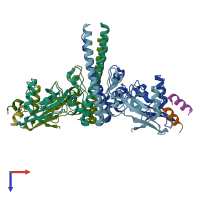 PDB entry 4jmr coloured by chain, top view.
