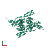 Chaperone protein DnaK in PDB entry 4jn4, assembly 1, front view.