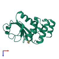 PDB entry 4jnb coloured by chain, top view.