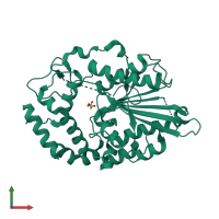 PDB entry 4joc coloured by chain, front view.