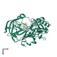 PDB entry 4jp9 coloured by chain, top view.