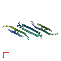 PDB entry 4jq5 coloured by chain, top view.