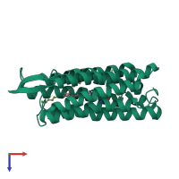 PDB entry 4jr8 coloured by chain, top view.