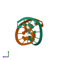 PDB entry 4jrt coloured by chain, side view.