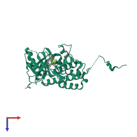 PDB entry 4jrv coloured by chain, top view.