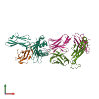 PDB entry 4jry coloured by chain, front view.